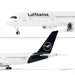 QIYUMOKE 1/144 Compatible for Lufthansa Airplane Model Kitsfor Airbus A350 Dreamliner Airlines Resin Plane Model with Display Stand for Adult Aviation Gift or Display Decorations