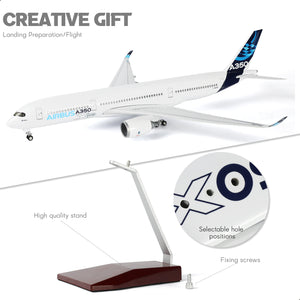 QIYUMOKE 1/150 Large Scale Airbus A350 Prototype Airplane Model with Stand for Adult Aviation Souvenir Plane Gift, Home or Office Desktop Decor