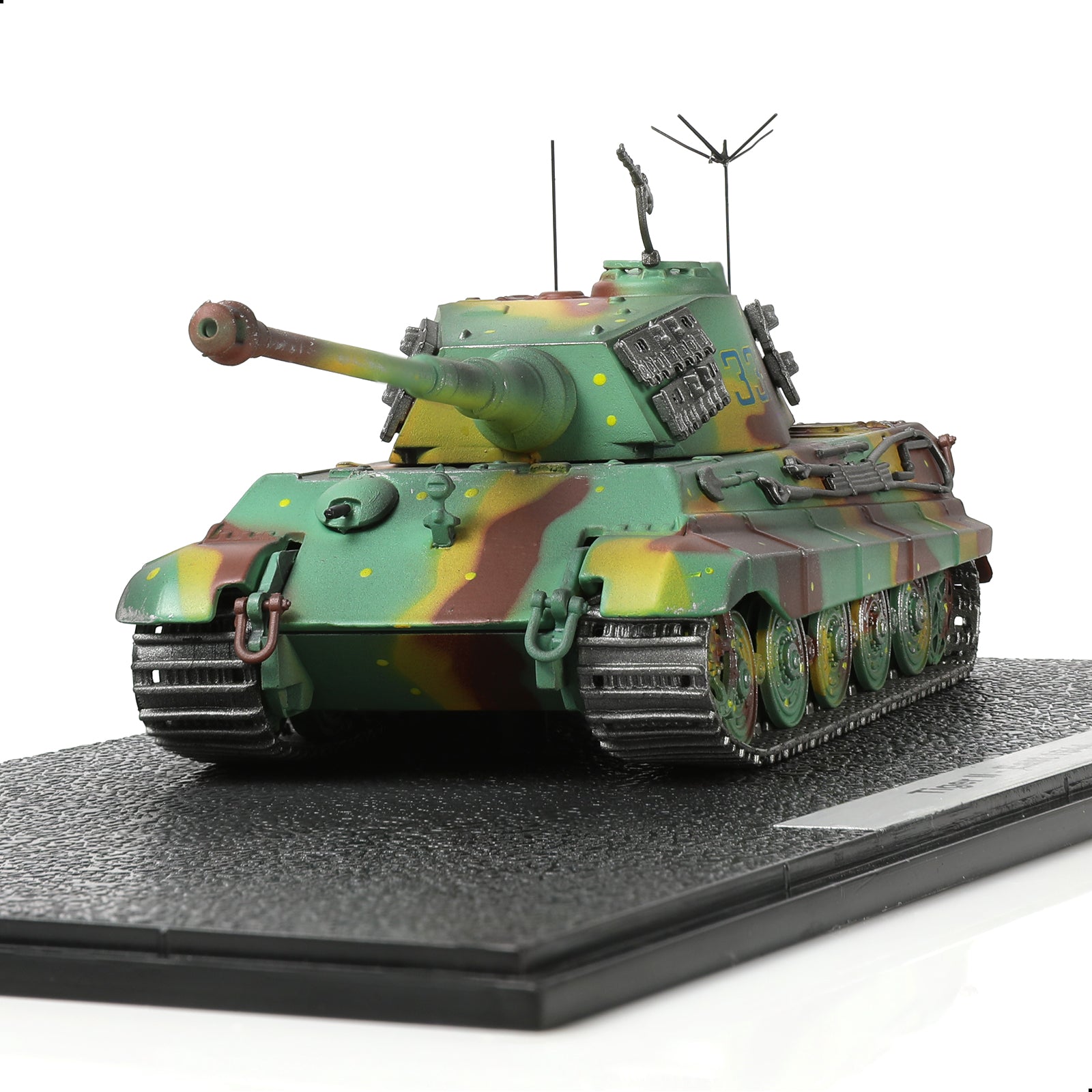1:72 Die-cast WWII German Tiger II King Tiger Heavy Tank Model, East 1944, Light & Shadow Finish