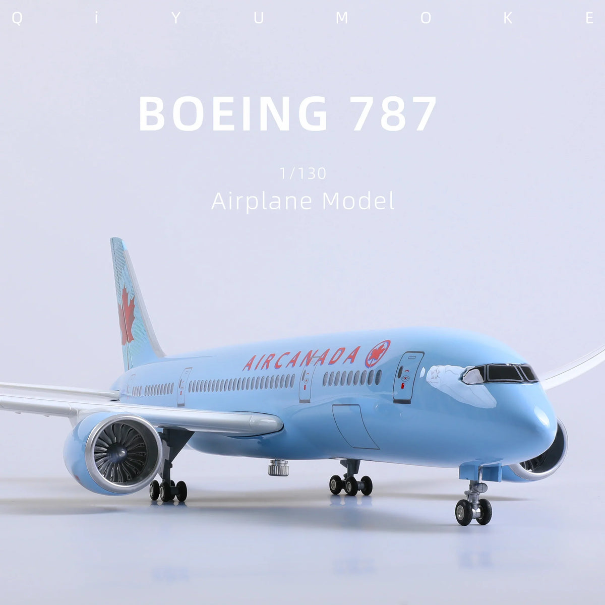 QIYUMOKE Boeing 787-8 Air Canada diecast airplane model front view