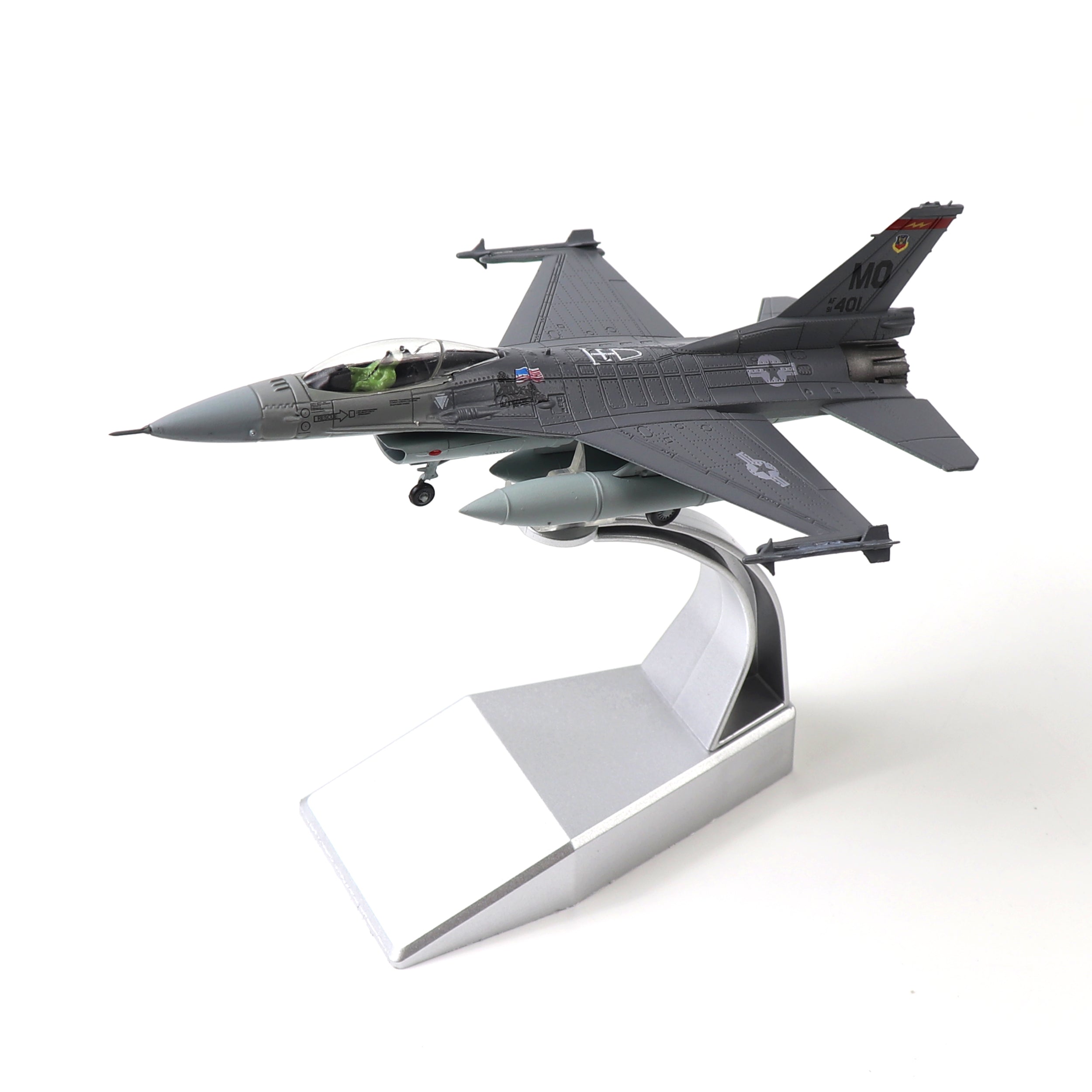 1/100 Scale F-16C Fighting Falcon Diecast Metal Model - USAF Fighter Jet with Stand by NUOTIE
