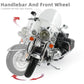 Maisto 2013 Flhrc Road King Classic motorcycle toy with clear windshield and movable handlebars, front view