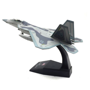 NUOTIE F-22 Raptor diecast metal model with stand, front view