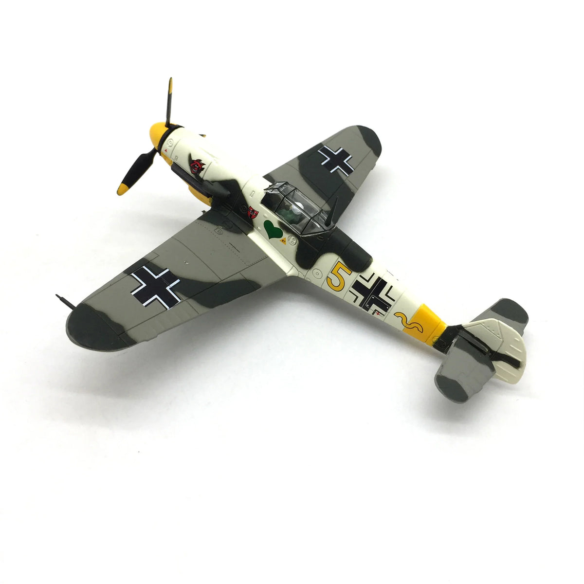 NUOTIE Model Messerschmitt Bf-109 diecast metal model in jungle camouflage, top view