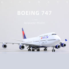 1/160 Boeing 747 Delta Airlines Diecast Airplane Model | Finished Jumbo Jet Static Display with Stand