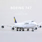 1/160 Boeing 747 Lufthansa 17 inchs Large Model Diecast Airplane Model Kits with Stand Airlines Model Plane Display Collectible for Aviation Enthusiast Gift