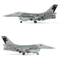 NUOTIE F-16 Fighting Falcon diecast model in black and gray, side view with weapons and details visible