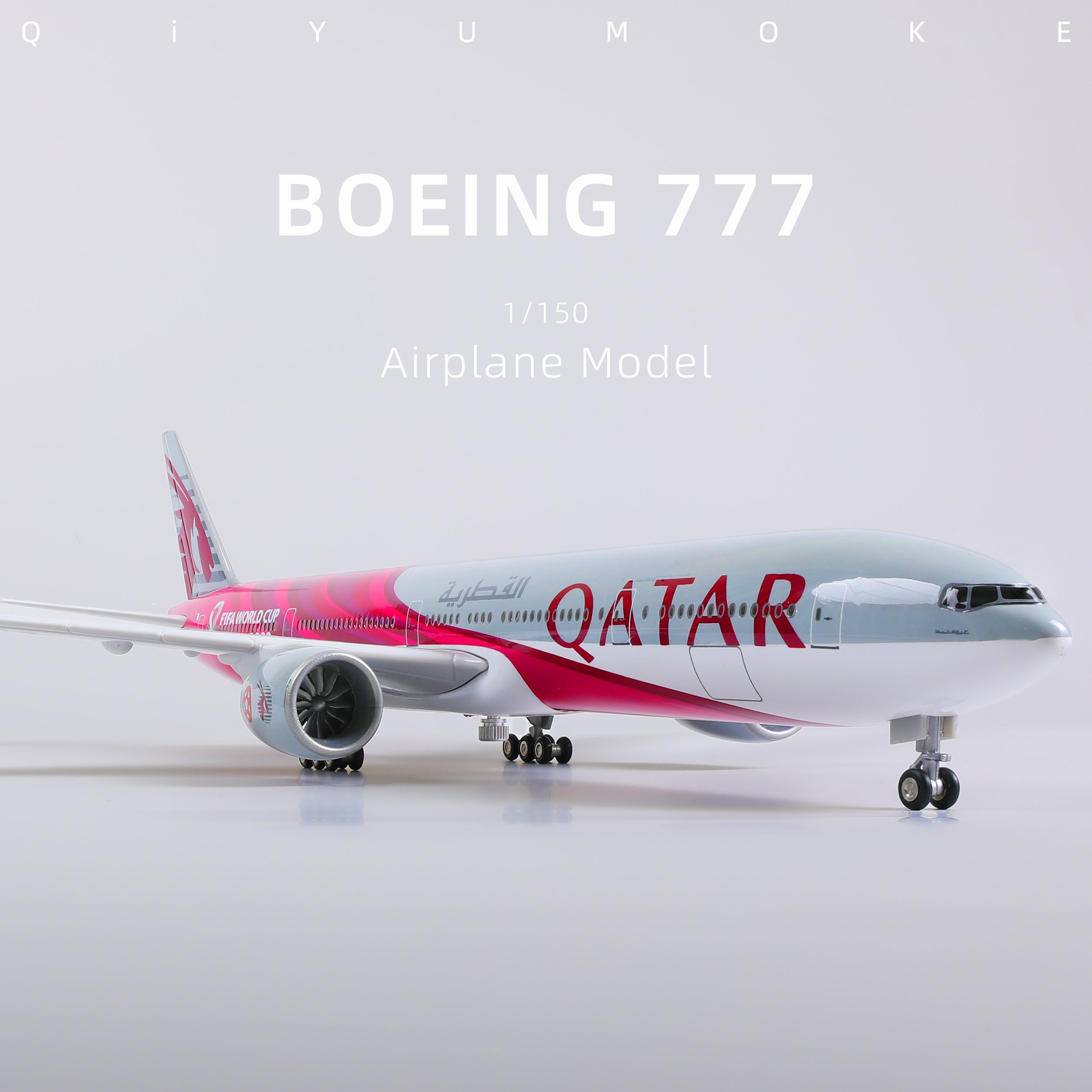 1/150 Boeing 777-300ER Qatar Airways Diecast Model | World Cup Commemorative Livery Finished Display with Stand