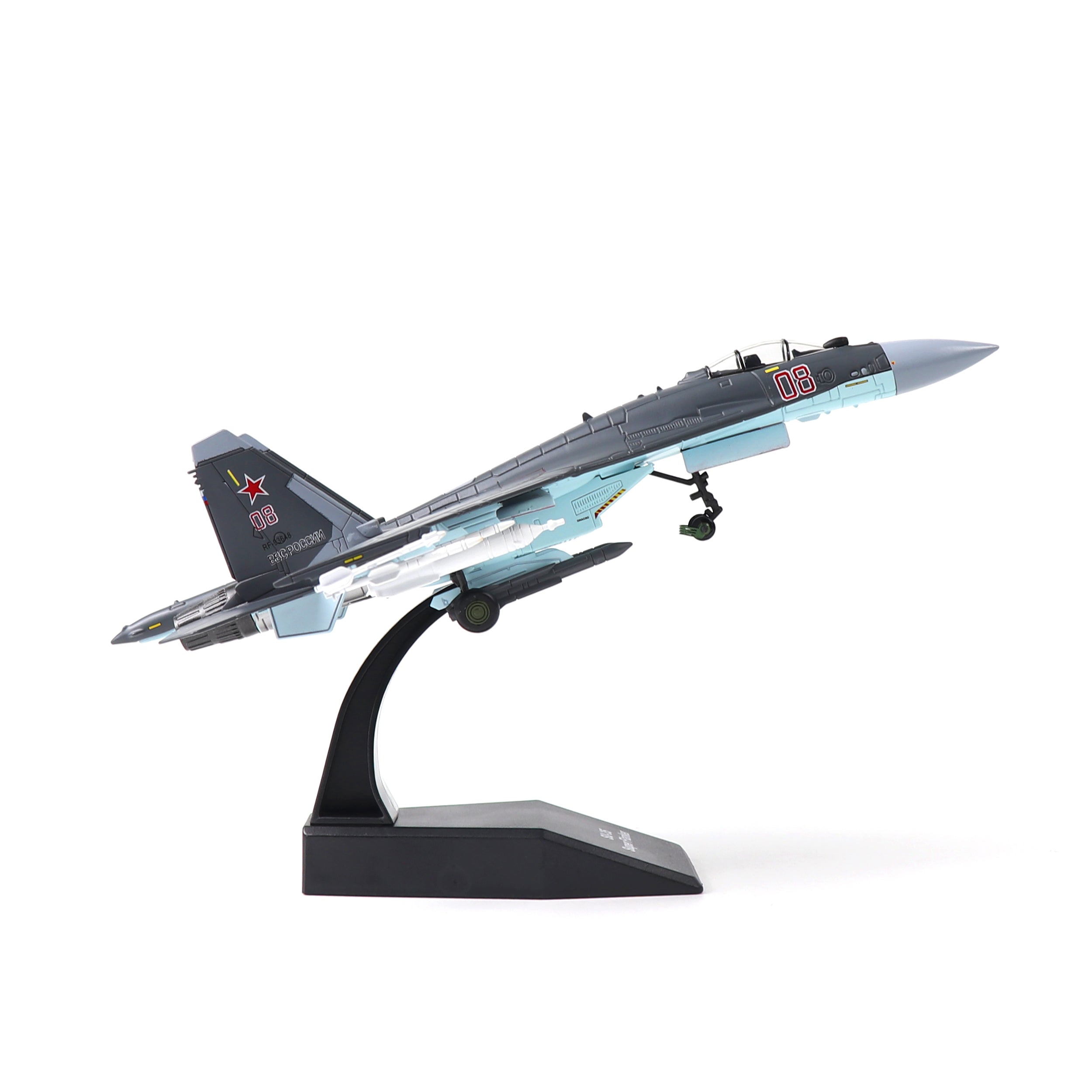 1/100 Scale Sukhoi SU-35 Diecast Metal Model - Russian Super Flanker Fighter Jet