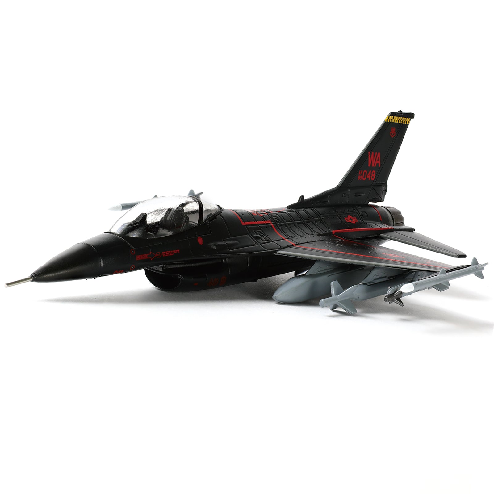 1/100 Scale F-16C Fighting Falcon Diecast Metal Model - Nellis AFB 57th Wing BLACK Aggressor Jet