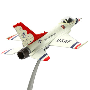 NUOTIE Model F-16C Thunderbird diecast metal aircraft model with stand, rear view