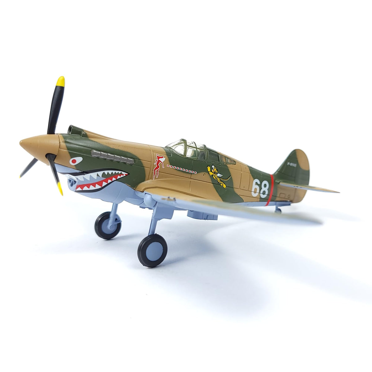 NUOTIE Model P-40C War Hawk red and green aircraft model side view