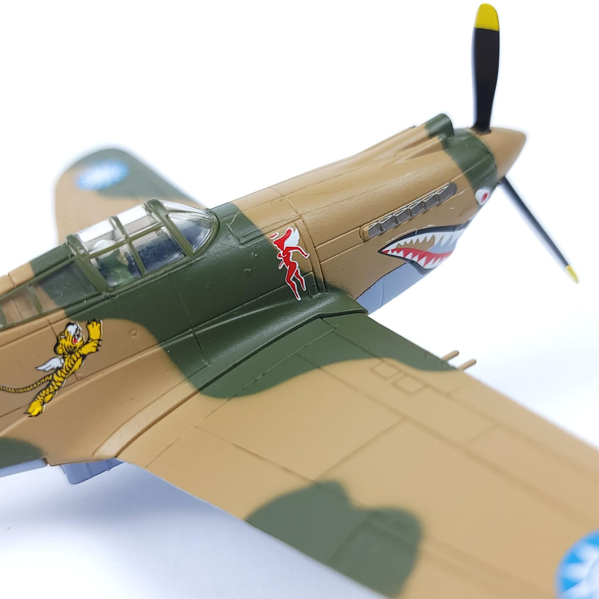NUOTIE Model P-40C War Hawk detailed top view showing red and green design
