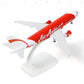 1/200 Scale Asian Airlines Airbus A320 Die-Cast Metal Model – 7.3" Pre-Built Aircraft Replica with Display Stand BY QIYUMOKE