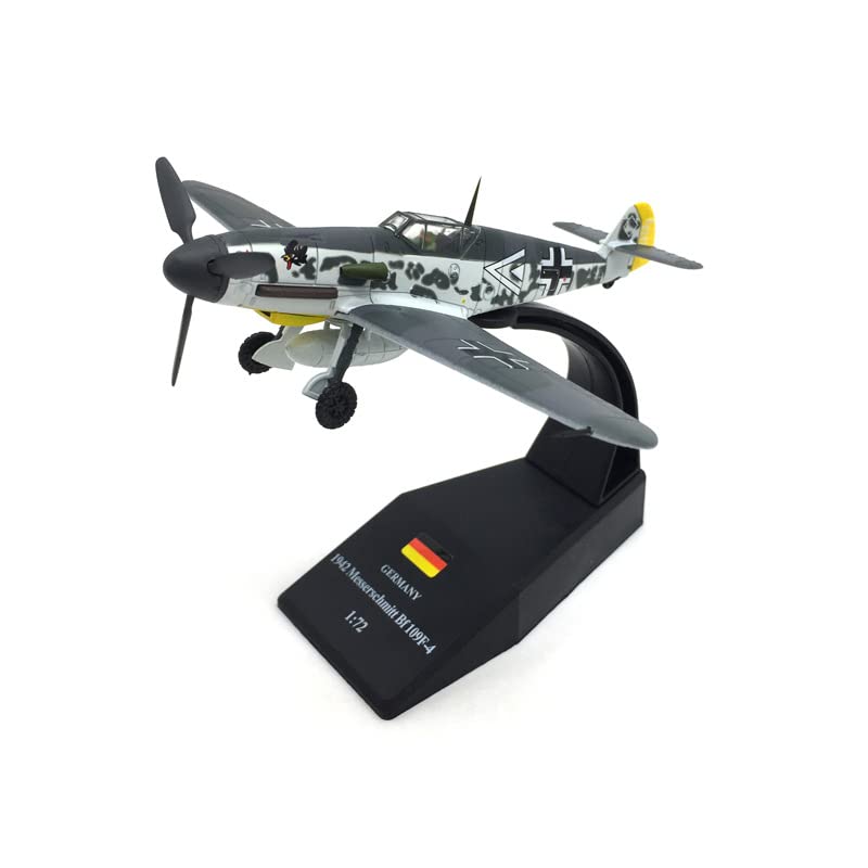 1/72 Scale Messerschmitt Bf-109 Diecast Metal Model - WWII German Fighter Jet with Stand