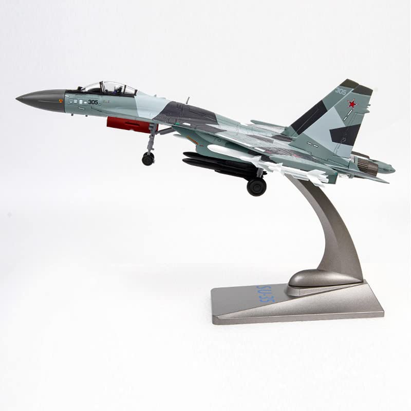 1/72 Sukhoi SU-35 Diecast Metal Model - Russian Air Force Flanker-E Fighter Jet with Stand by NUOTIE