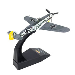 1/72 Scale Messerschmitt Bf-109 Diecast Metal Model - WWII German Fighter Jet with Stand