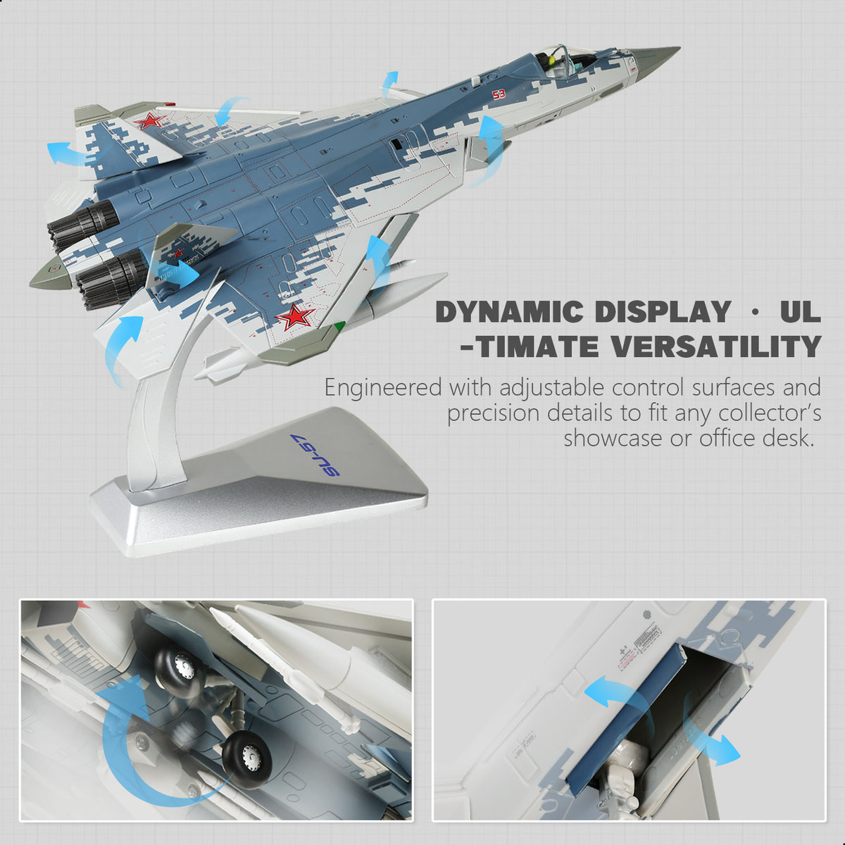 1:68 Diecast Metal Sukhoi Su-57 Stealth Fighter Model