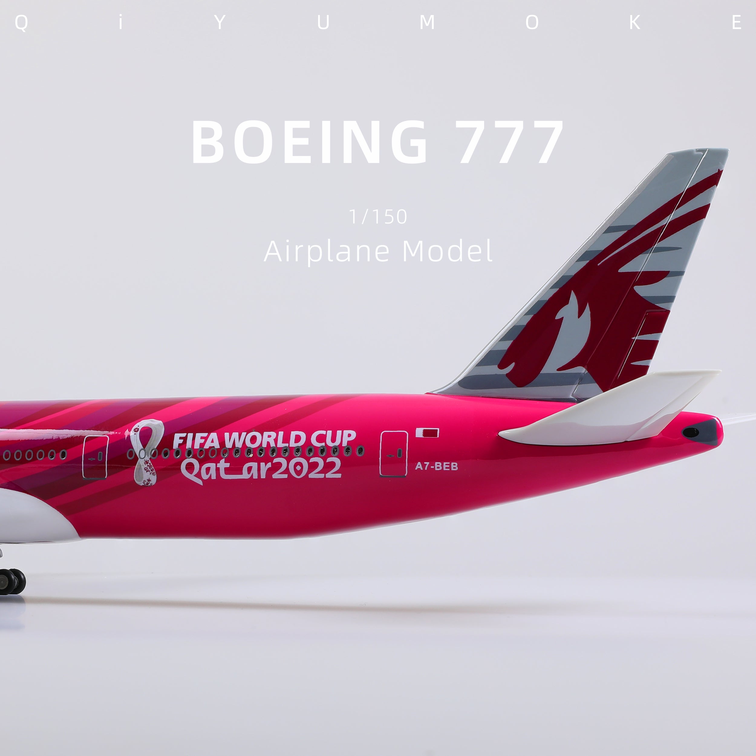 1/150 Boeing 777-300ER Qatar Airways Diecast Model | World Cup Commemorative Livery Finished Display with Stand