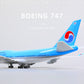 1/160 Boeing 747 Korean Airlines 17 inchs Large Model Diecast Airplane Model Kits with Stand Airlines Model Plane Display Collectible for Aviation Enthusiast Gift