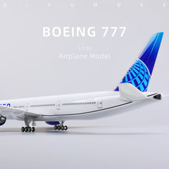 1/150 Boeing 777-300ER United Airlines Diecast Airplane Model | Finished Desktop Display with Stand for Collectors