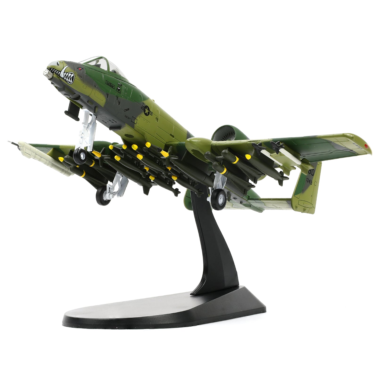 1/100 Scale A-10 Thunderbolt II Diecast Metal Model - Warthog Attack Aircraft with Stand