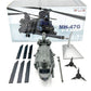 NUOTIE Model MH-47G Chinook helicopter in grey with display box and accessories, top view