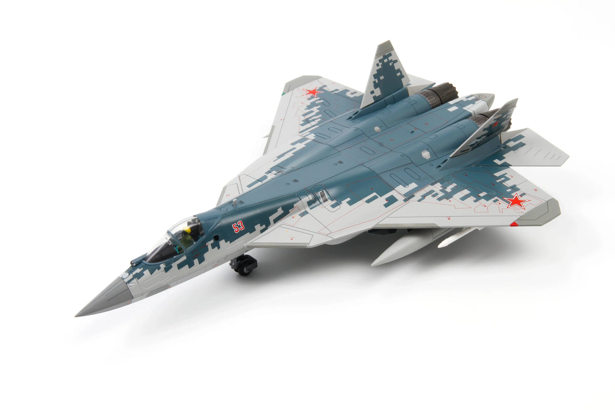 NUOTIE Model Sukhoi SU-57 Felon green diecast metal aircraft top view