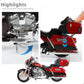 Maisto Electra Glide Ultra Limited motorcycle toy in red showcasing tail simulated shock absorption feature