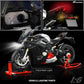 Ducati Panigale V4 SP2 motorcycle model showcasing dashboard, tail, and front main lights.