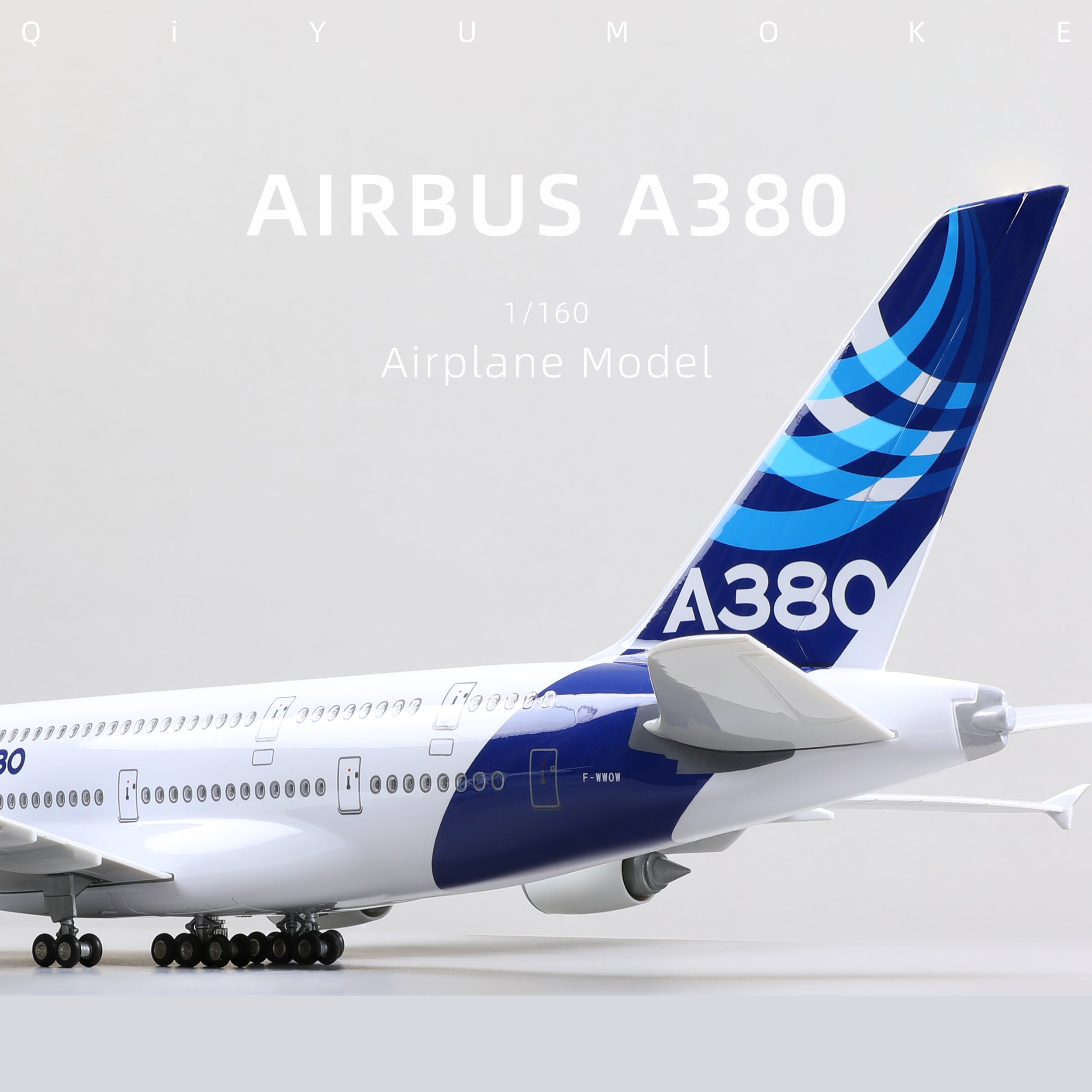 1/160 Airbus A380 Prototype Diecast Model | Finished Superjumbo Test Livery Display with Stand