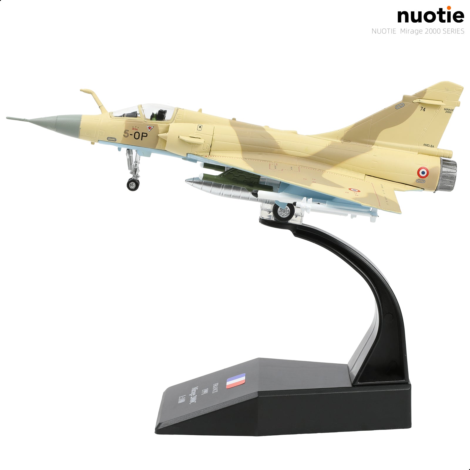 1/100 Mirage 2000 Diecast Metal Model - French Air Force "Desert Storm" Fighter (5-OP) with Stand