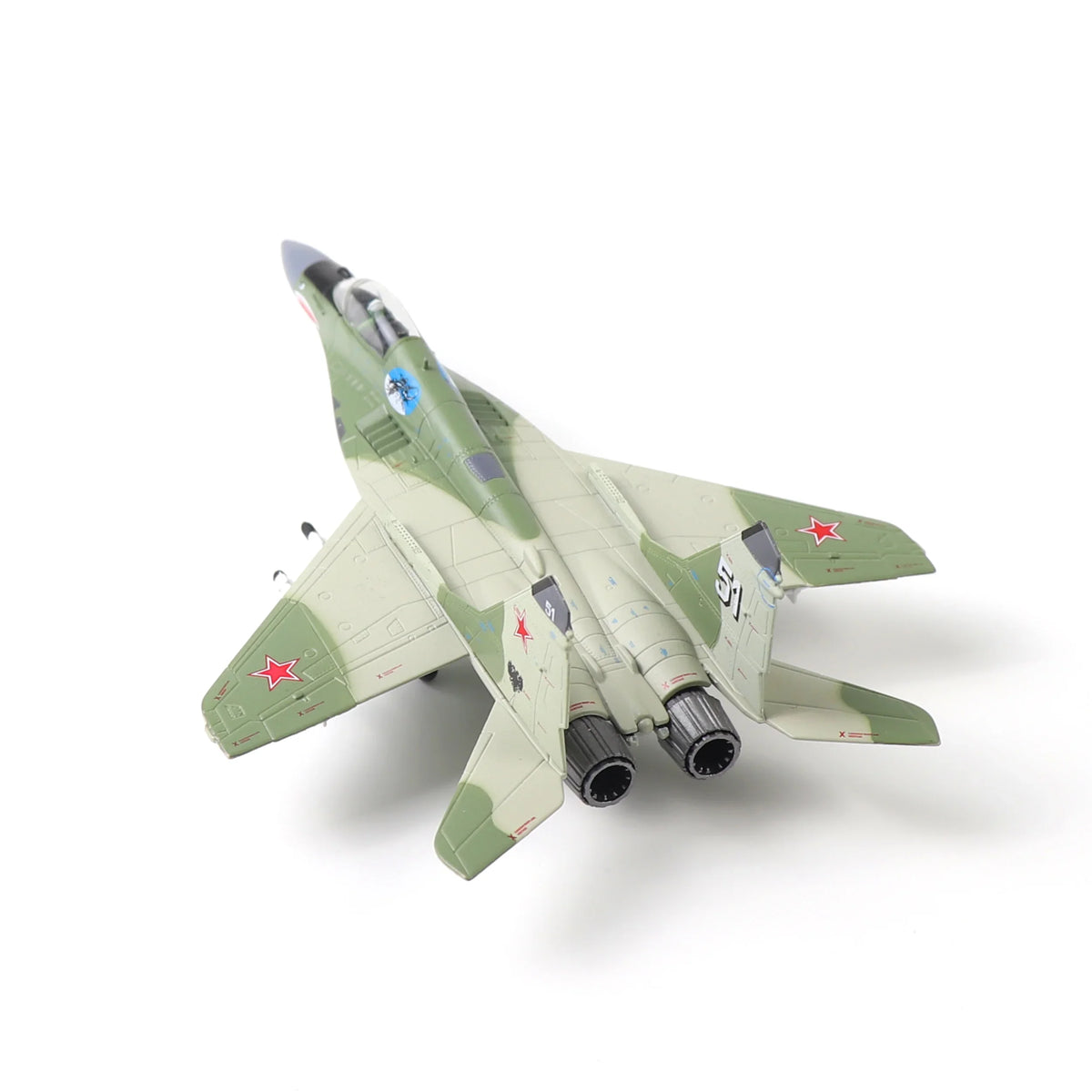 NUOTIE 1/100 Mikoyan MiG-29 Fulcrum model with dual engines, top view