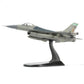 NUOTIE F-16 Fighting Falcon diecast model in Stinger Aggressor Squadron livery, side profile on display stand