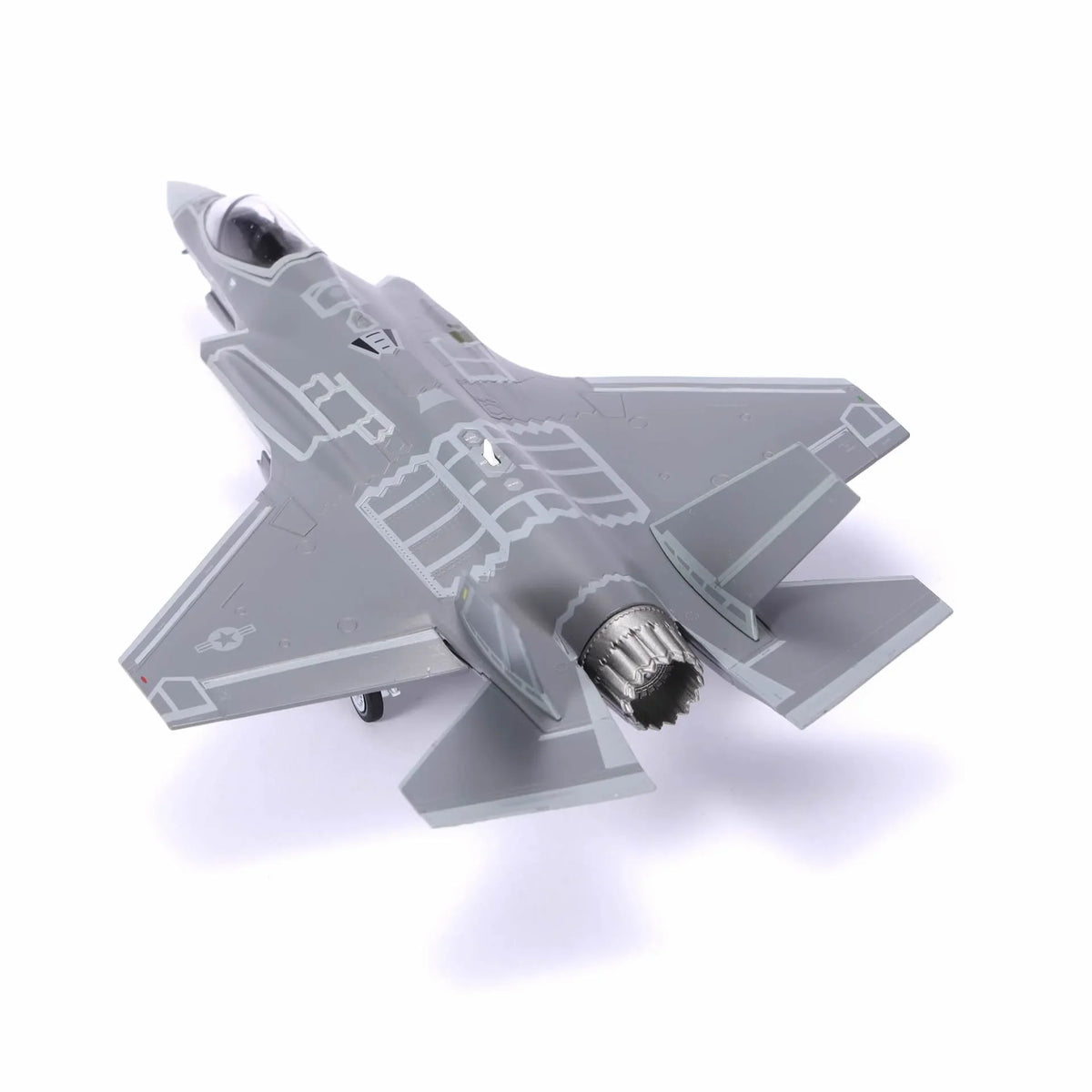 NUOTIE F-35A Lightning II diecast metal model aircraft rear view with detailed engine