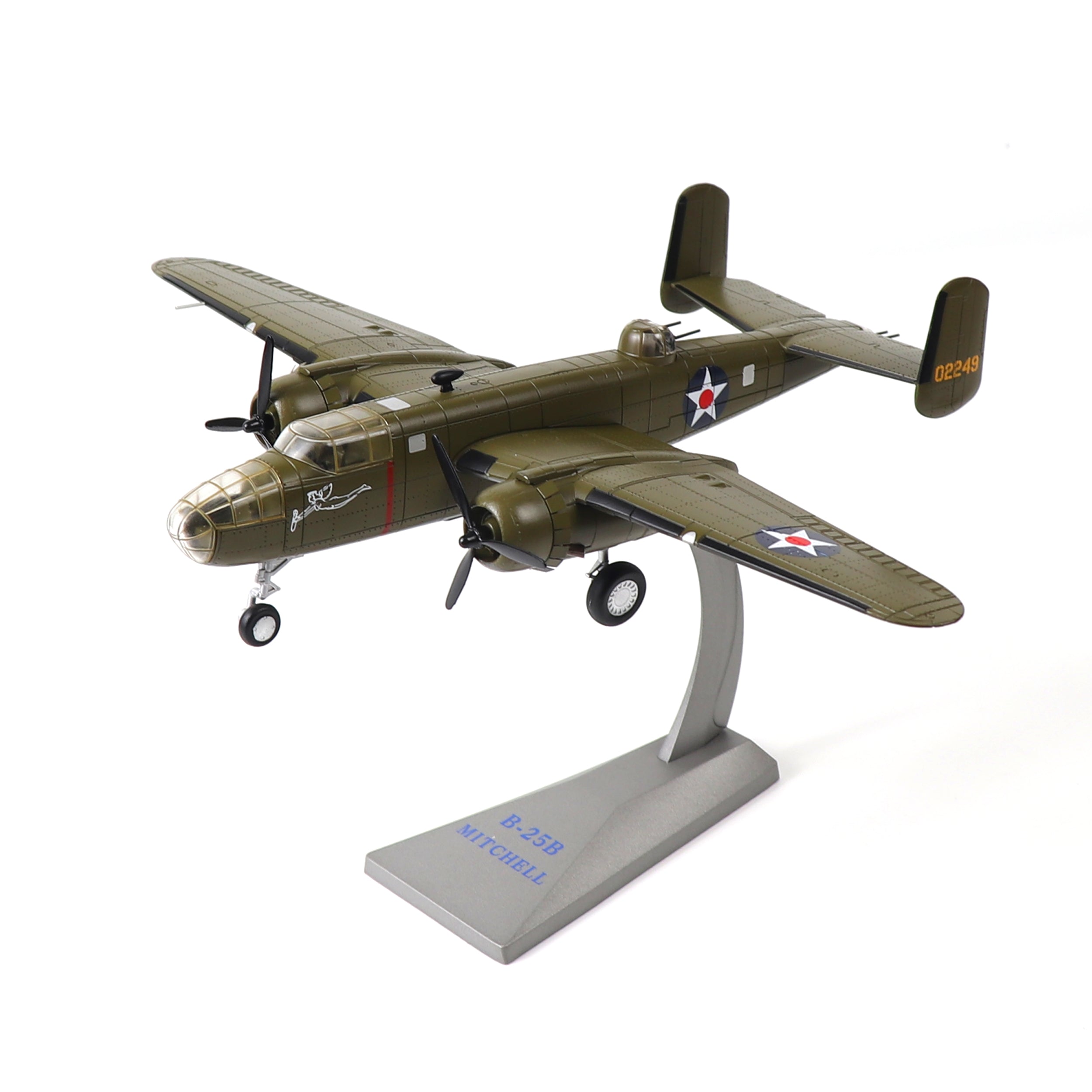 1/72 B-25B Mitchell Diecast Metal Model - WWII "Tokyo Raid" Bomber Aircraft with Stand
