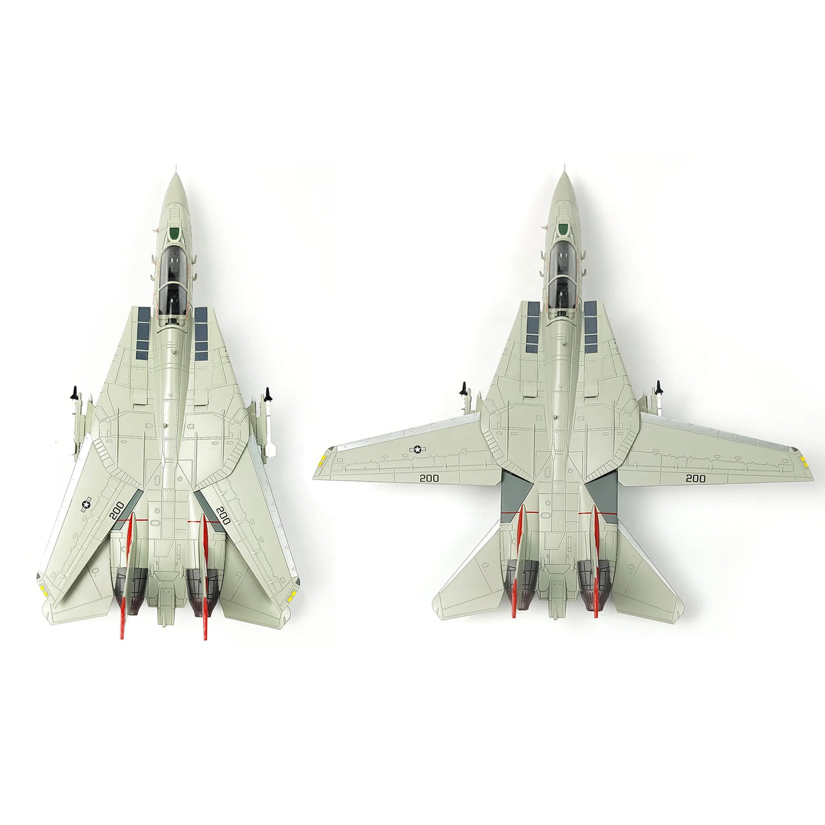 NUOTIE Model F-14 Tomcat diecast model in navy color, top view