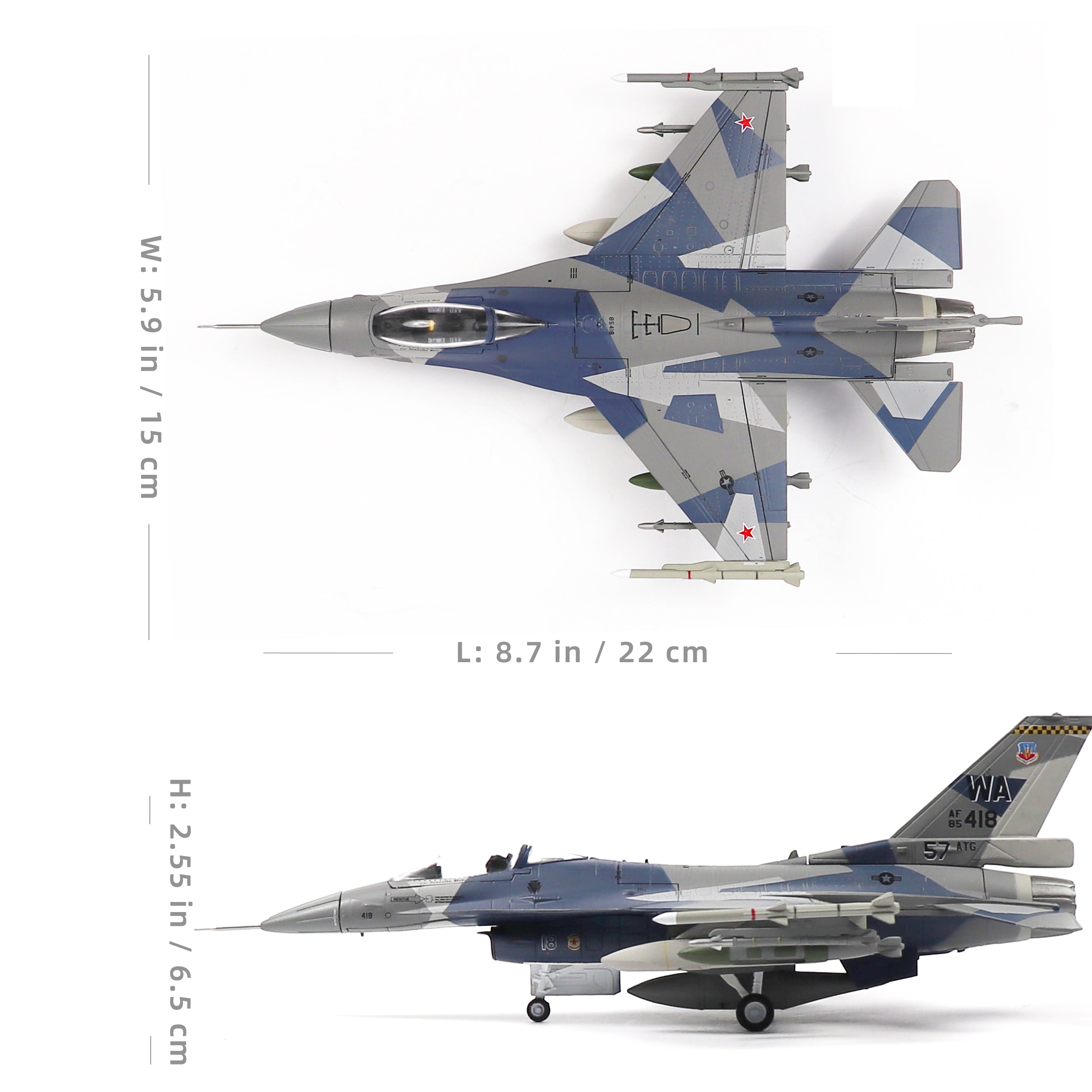 1:72 Diecast Metal F-16C Fighting Falcon Model by NUOTIE - Splinter Camo Aggressor Jet