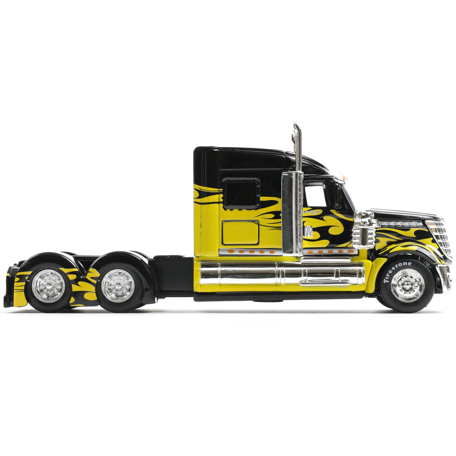 1:64 Die-cast International Lonestar Container Semi Truck Scale Model with Figure, MAISTO