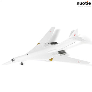 NUOTIE Tu-160 heavy strategic bomber model in white with black and red details, angled top view