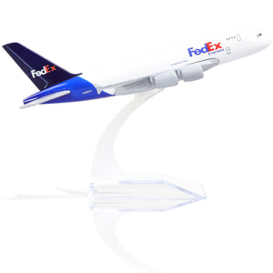 1/400 A380 Model Plane for FedEx Diecast Metal Airplane Model kit for Airbus A380 (5.5-inch L) with Display Plane Stand for Adults Airplane Toy Aviation Gift or Desktop Collection