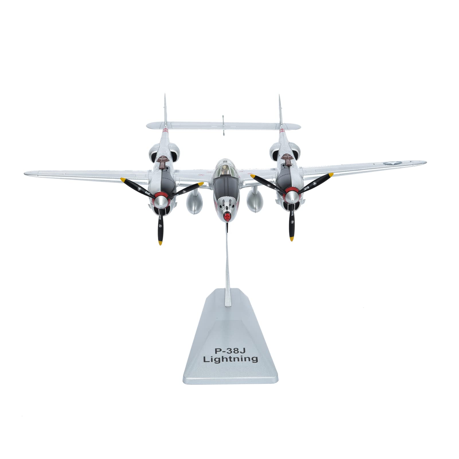 1/48 P-38J Lightning Diecast Metal Model - WWII US Heavy Fighter Aircraft with Stand by NUOTIE