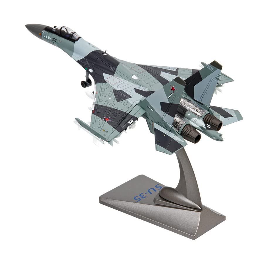 1/72 Sukhoi SU-35 Diecast Metal Model - Russian Air Force Flanker-E Fighter Jet with Stand by NUOTIE