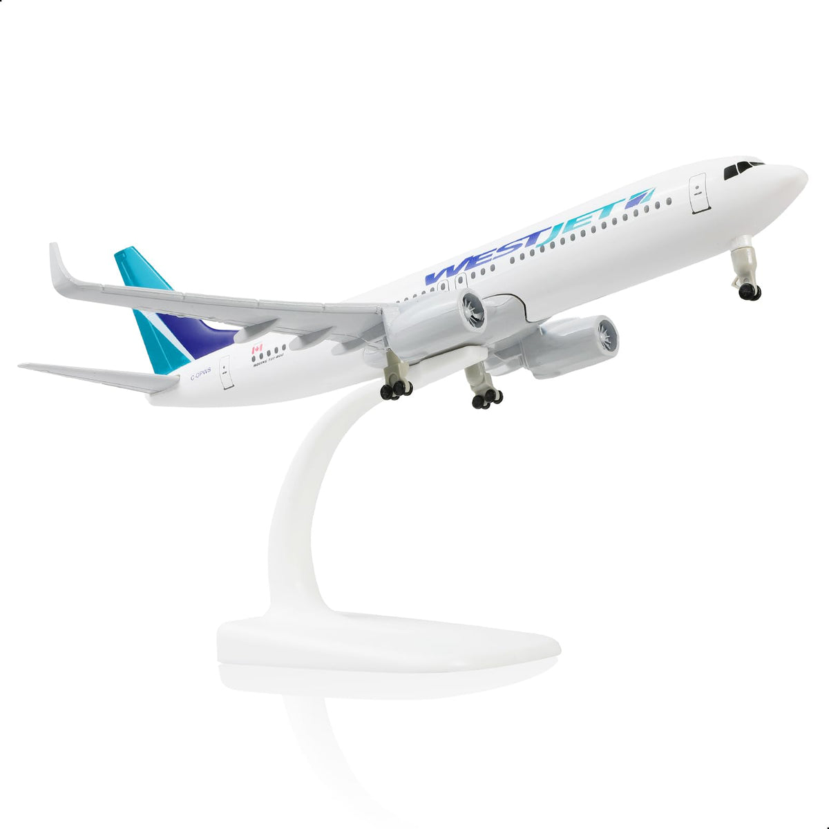 1/300 WestJet Boeing 737 Diecast Airliner Model | Finished Metal Aviation Display with Stand