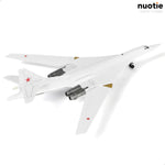 NUOTIE Tu-160 heavy strategic bomber model in white with black and red details, top view
