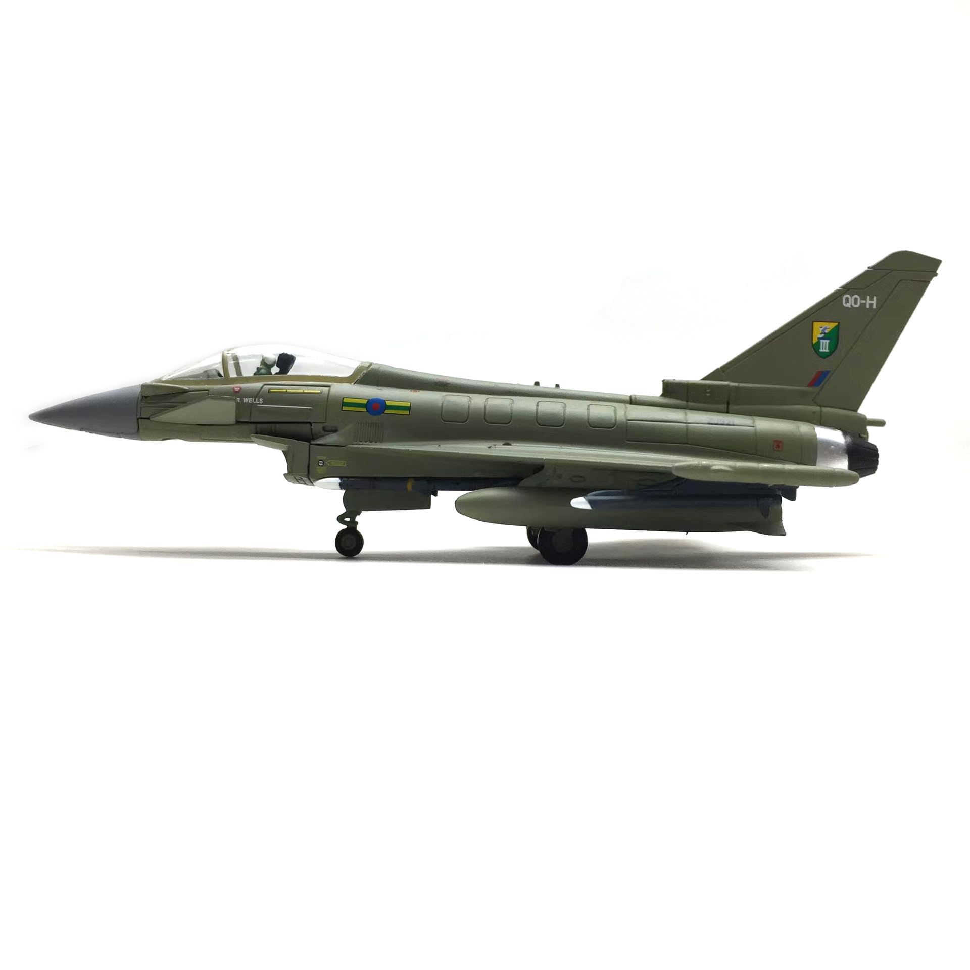 1/100 Eurofighter Typhoon EF-2000 Diecast Metal Model - RAF (UK) Fighter Jet with Stand by NUOTIE