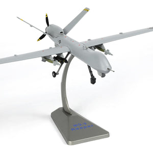 Air Force One MQ-9 Reaper drone model with stand, front view