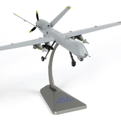 Air Force One MQ-9 Reaper drone model with stand, front view