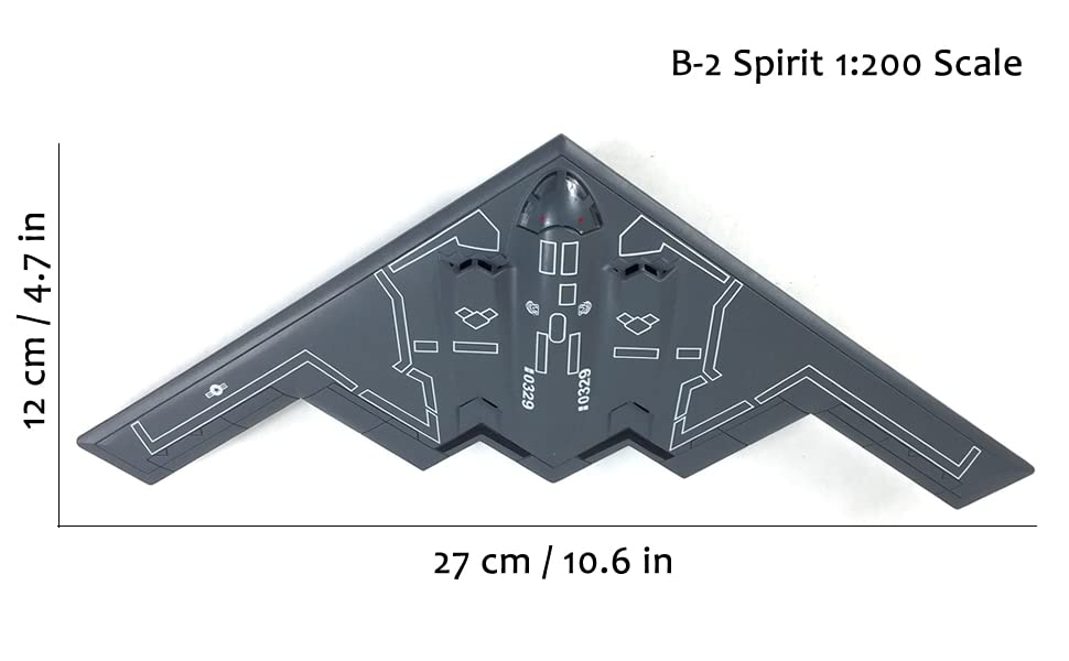 1/200 Northrop B-2 Spirit Diecast Metal Model - USAF Stealth Strategic Bomber with Stand by NUOTIE