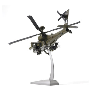 NUOTIE AH-64A Apache diecast metal model in green, rear view, military aircraft